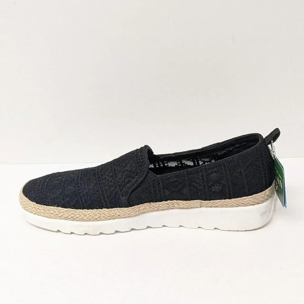 Skechers Black Lace Espadrille Slip-Ons